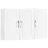 SoBuy Pensile Bagno Bianco - Mobile Bagno Sospeso con Ripiani Regolabili - Mobiletto Salvaspazio per Cucina e Lavanderia - Armadietto Bagno a Parete Moderno, 90x30x60 cm, FRG231-L-W
