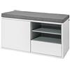 SoBuy® Scarpiera da ingresso, panchina con cuscino e cassetto,L80cm, FSR37-W,IT