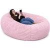 bananair Pouf Poltrona - 160 x 90 x 60 cm - Morbido e Comodo - Housse Rimovibile e Lavabile - Pouf Letto, Pouf Sacco, Poltrona Sacco, Bean Bag - Qualità Premium, Eco-Responsabile (Rosa)