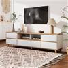 Ctastay Mobile TV Moderno, Mobile Basso Lungo con Divisori, Librerie e Stoccaggio, Grande Mobile TV Contro Il Muro, Credenza TV, Mobiliper Il Soggiorno, 175 L x 37 B x 51H