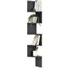 [en.casa] Scaffale Angolare da Parete Design Zigzag con 5 Ripiani Arrotondati Mobile Salvaspazio da Muro 123 x 19,5 x 19,5 cm - Grigio Scuro