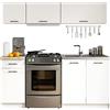 AKORD | Set di Mobili da Cucina Olivia 1.8m G1 | Cucina Completa Piccola | Componibile | su Misura 46 x 180 x 174 cm | Per un design moderno e Tradizionale | Bianco