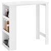 SoBuy Tavolo Alto da Cucina, 3 Ripiani a destra/sinistra, 112×106×57cm | Tavolo da Bar, piano 50 kg/ripiano 5 kg portata, piedini regolabili, PB/MDF & metallo, per cucina & soggiorno, FWT17-II-W