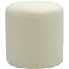 moorg Pouf in Tessuto, Cilindro Colore Crema, Puffo per Sedersi Moderno, Sgabello Poggiapiedi 40x40 cm