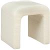 ATMOSPHERA CREATEUR D'INTERIEUR Atmosphera - Puf Sevi en Tejido Bouclé Blanco - 41 x 35,5 x 43 cm, Estilo escandinavo - Asiento adicional para salón y dormitorio
