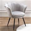 chairus Poltrona Imbottita Poltrona Camera da Letto in Velluto Poltroncina con Gambe in Metallo Nero Sedia da Salotto Sedie Imbottite per Camera da Letto/Soggiorno, Grigio