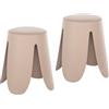 Rebecca Mobili Set 2 Sgabelli Impilabili, Sgabelli con Seduta Rotonda, Rosa, Polipropilene Similpelle, Senza Schienale, per Salotto Cameretta - Misure HxLxP: 46 x 30 x 30 cm - Art. RE7197