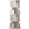 Btsunotr Libreria girevole scaffale rotante a 360° con 3/4/5/6 ripiani scaffale da terra per riporre libri organizzatore di scaffali impilabili vetrina per camera da letto soggiorno(bianca,40*128cm)