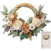 Generico Thanksgiving Wreath, Thanksgivings Wreaths at Front Doors, 15.75 Inches Fall Door Wreath with Artificial Leaves for Autumn Seasonal Decor, Garden, Fence, Wall, Window, Hotel