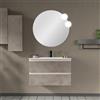 Inbagno Mobile bagno moderno sospeso 80 cm, serie Master 2 cassetti, completo di lavabo e specchio Garanzia 5 anni (Grigio Cemento)