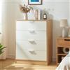 [en.casa] Comò con 4 Cassetti Casettiera per Camera da Letto Corridoio Soggiorno Mobile Organizzatore Archiviazione 90 x 70 x 40 cm Effetto Rovere/Bianco