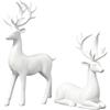Xijobido Decorazioni Renna,2 Pezzi Decorazione Scultura di Cervo Natalizio | Scultura Alce FESTIVITÀ | per Inverno Interno Festa Scrivania Libreria Ingresso Tavolo da Pranzo Soggiorno Camera da