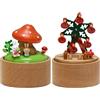 DIYEAH 2pezzi Carillon in Legno Giostra Carillon Meccanico Carica Regalo Musicale Natalizio per Ragazzo Ragazza e Bambine Design di Ruota Panoramica e Elementi Forma di Fungo