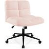 COSTWAY Sedia da Ufficio con Ruote, con Seduta Riempita, Altezza Regolabile, Funzione a Dondolo 100°-120°, Sedia Ergonomica Portata 150 kg, per Soggiorno Ufficio Scrivania (Rosa)