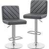 Soberine Coppia Sgabello da Bar Moderno Design Sgabello Alto con Schienale in Simipelle Sedia Alta da Cucina Regolabile Girevole Grigio Scuro