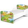 leomark Letto per Bambini 160x80 cm con Materasso e Rete in Legno - Letto Sicuro con Angoli Arrotondati, Design Moderno per Cameretta, Comodo e Resistente- UV- DINO.