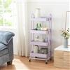[en.casa] Carrello da Stoccaggio in Acciaio con 4 Contenitori Sovrapposti e Ruote Organizzatore Multiuso per Casa Ufficio Garage - Lilla