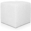 Deshome - Pouf poggiapiedi divano 43x43x44 cm bouclé: Pouf design moderno per divano soggiorno camera da letto Puff poggiapiedi Pouffe salotto Diana Bianco