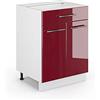 Vicco Mobiletto base per cucina Fame-Line, Bordeaux lucido, 60 cm