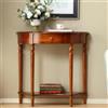 SEIFE Tavolo consolle a mezzaluna,tavolo consolle in legno massello,tavolo consolle con cassetti portaoggetti,tavolo da divano semicircolare,decorazione per ingresso e corridoio,tavolo consolle stretto(Teak