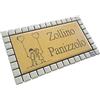 GUIZZO Creart - Targa Personalizzata Nomi/Via in Ceramica, Targhetta Modificabile + Cornice Mosaico, Targhetta Porta Ingresso Numero Civico Esterno Made in Italy 17x9.5H cm, Giallo/Bianco
