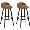 WOLTU Sgabelli Cucina Set 2, con Schienale basso, PU Vintage, Marrone