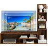 KOMFOTTEU Mobile TV Soggiorno con Mensole a Forma di L e Scomparti Aperti, Mobiletto Multifunzione per Televisione fino a 50", Mobile Porta TV e Libri in Legno per Camera da Letto, Ingresso (Marrone)