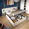 Dolamaní Set completo moderno letto matrimoniale, 180 x 200 cm, capacità di carico 362 kg, con spazio di archiviazione e rete a doghe, letto imbottito in velluto con imbottitura, testiera e comodino