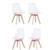 IZTOSS Set di 4 Sedie Cucina Moderno, Sedie Sala da Pranzo 4 pezzi con Gambe in Legno Vendute, comodo cuscino del sedile in schiuma (B-Bianco-4 pezzi)