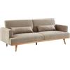 Vente-unique - Divano letto 3 posti Esme - poliestere - beige