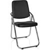 HJH Office 706300 Sedia da conferenza pieghevole ESTO sedia da visitatore in ecopelle sedia ergonomica, versatile, pieghevole, nera