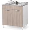 WEBMARKETPOINT Sottolavello per cucina olmo 2 ante Cm 80x50xH 85