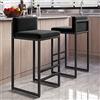 Sgabelli Cucina, Set di 2, Sgabelli da Bar, Sgabelli Alti per Cucina Sala da Pranzo Studio, Stile Industriale, Nero, Altezza di Seduta: 65/75 cm