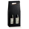 Generico 5X Scatola PORTABOTTIGLIE CHAMPAGNE PROSECCO 2 pt | 5 scatole per trasportare bottiglie di prosecco o champagne | made in italy (Nero Seta)