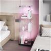 JiaOyu Vetrina in vetro con illuminazione a LED, serratura, antipolvere, per collezioni, soggiorno, camera da letto, ufficio (Nero+LED+1 porta, 3 livelli)