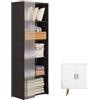 Generico Armadio guardaroba per stanze piccole, organizer per riporre vestiti, scaffale porta abiti antipolvere, 5 ripiani, stile Minimalista, armadio portatile