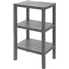 Inbagno Mobiletto scaffale bagno salvaspazio, con 3 ripiani portaoggetti, colore grigio effetto legno, in polipropilene senza BPA, H 73,5 x p 29 x L 38 cm, in KIT di montaggio (Grigio, 3 ripiani)