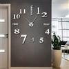 SZG Moderno DIY Muto Grande Orologio da Parete Decorazioni per la casa Ufficio 3D Superficie a Specchio Adesivi da Parete Orologi Orologio Decorativo Senza Cornice Gigante (Argento,47)