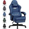 GTPLAYER Sedia da Gaming,Sedia da Ufficio Traspirante,Sedia da Ufficio Ergonomica,Tessuto di Alta Qualità, Sedia da PC Ergonomica,Schienale Regolabile a 160° e Poggiapiedi Estensibile,carico 180kg,Blu