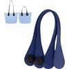 Generico Manici Borsa,Manici per Borse Uncinetto,Manici per Borse Lunghi Corti Sottili Manici in Pelle PU tracolle per O Bag Manici per Borse da Tenere a Mano per la Realizzazione (Blu Scuro, 51CM)