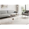 Slato Mira - Tavolino Basso da Salotto, soggiorno, Tavolino da caffè, Design Moderno in cristallo acrilico Trasparente Made in Italy, cm. L 69 × P 40 × H 41