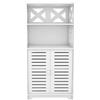 XUANYU 4 livelli, mobile portaoggetti per WC, colonna, armadio da bagno, supporto per carta igienica con 2 ante mobili a colonna alta, mobili per soggiorno, bianco, 36 × 22 × 75 cm