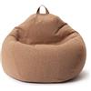 Lumaland Poltrona a Sacco Comfort Line - M - 70x80x50 cm - Bean Bag Interno ed Esterno per Giardino, Salotto, Balcone - Pouf Elegante e Morbido Outdoor & Indoor - Marrone