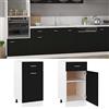 Solivagant Armadio Inferiore Cassetto "Lyon" Nero 40x46x81,5cm,Nero,19.95kg
