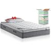 EVERGREENWEB MATERASSI & BEDS EVERGREENWEB - Materasso Piazza e Mezza 120x195 in Memory Foam con Topper Alto 25 cm DISPOSITIVO MEDICO‍+ Cuscino Memory, Rivestimento Bianco Effetto MASSAGIANTE Tessuto Antiacaro per Reti o Letti