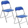 VIRSUS Sedia pieghevole colore BLU 344, misura aperta 44x48x78 cm, sedie salvaspazio, seduta in PVC Imbottita, piedi antiscivolo, per giardino, cucina, ufficio, campeggio (2)