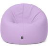 PATCH HOME Patchhome - Pouf 2 in 1, cuscino da pavimento, poltrona a sacco da gaming, per adulti e bambini, con imbottitura (Ø 100 cm, lilla)