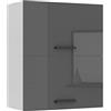 B BELINI GROUP Belini SGP2 - Armadietto sospeso da cucina, 60 cm, con 2 ante, pensili da cucina, pensili da parete, argento lucido