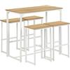 ZZINOKE Tavolo Bar con Sgabelli, Tavolo Cucina con 4 Sgabelli, Penisola Cucina con Sgabelli, adatto per Sala da Pranzo, Bar,Tavolo 100 x 50 x 90 CM, 4 Sgabelli 30×40×65 CM（Bianco）