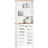 SoBuy Mobile Alto Bagno - Armadio Bagno Salvaspazio con Ripiani Regolabili - Grande Capacità in Legno Resistente all'Umidità, per Cucina, Soggiorno, Bianco, 60x160x30 cm, BZR44-W